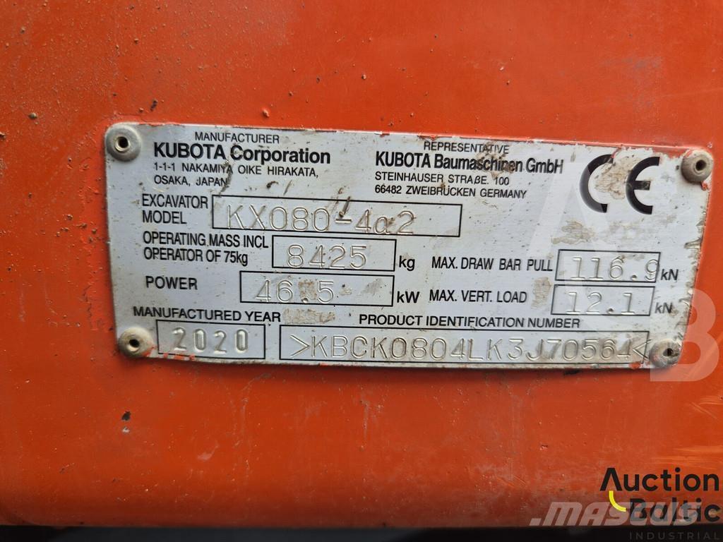 Kubota KX080-4a2 Midi-gravemaskiner 7t - 12t