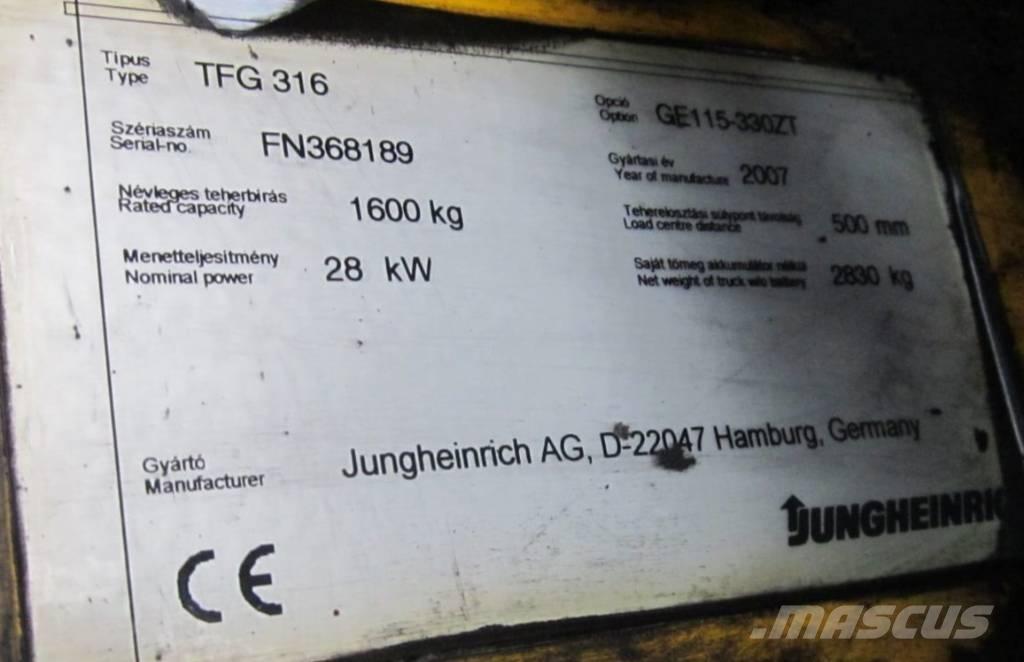 Jungheinrich TFG 316 LPG gaffeltrucks