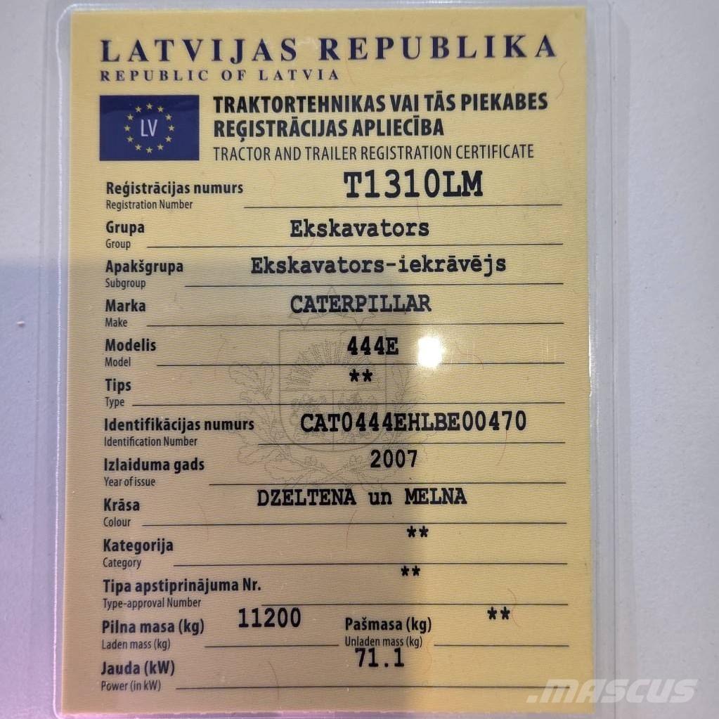 CAT 444 E Rendegravere