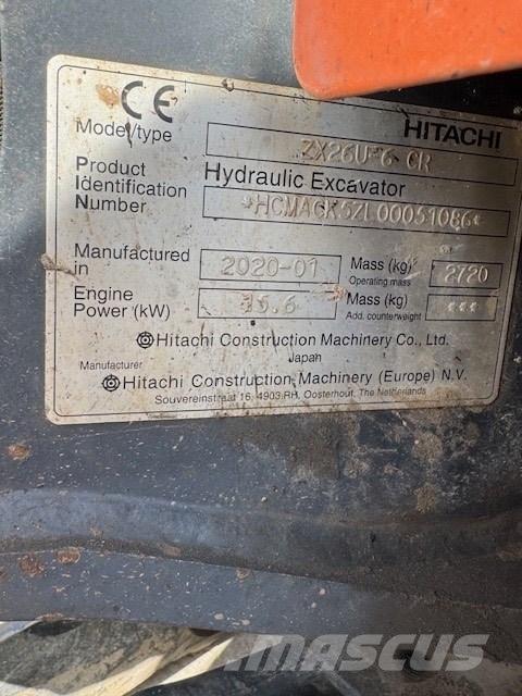 Hitachi ZX 26 U-6 CR Minigravemaskiner