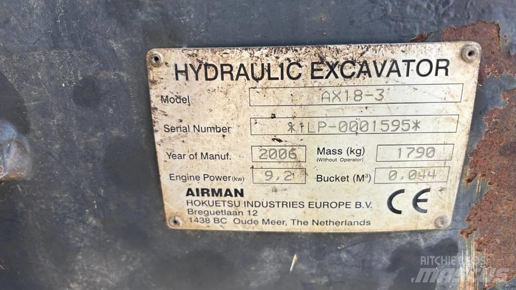 Airman AX 18-3 Minigravemaskiner