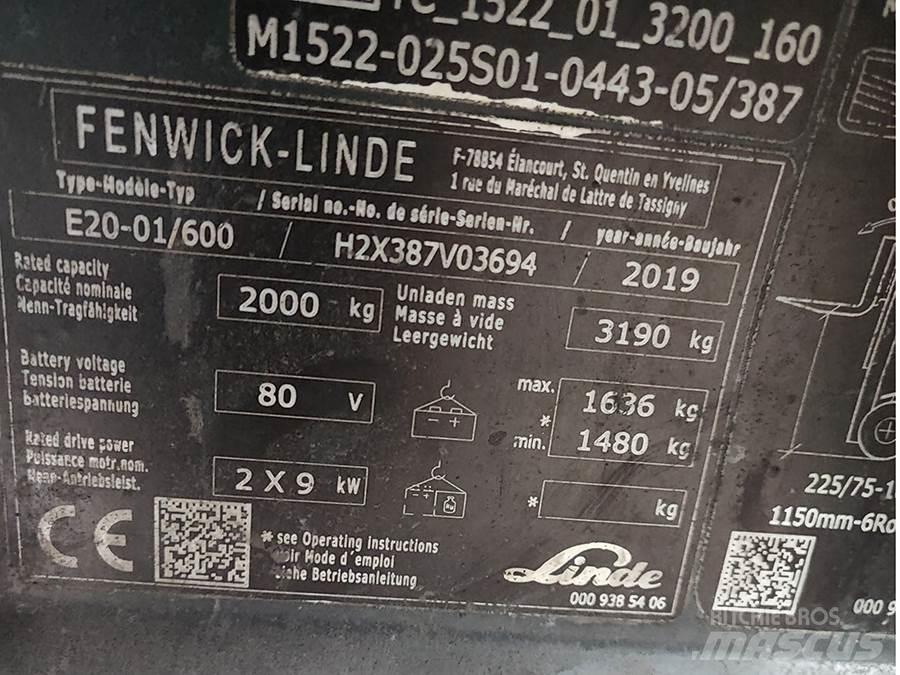 Linde E20-01/600 El gaffeltrucks