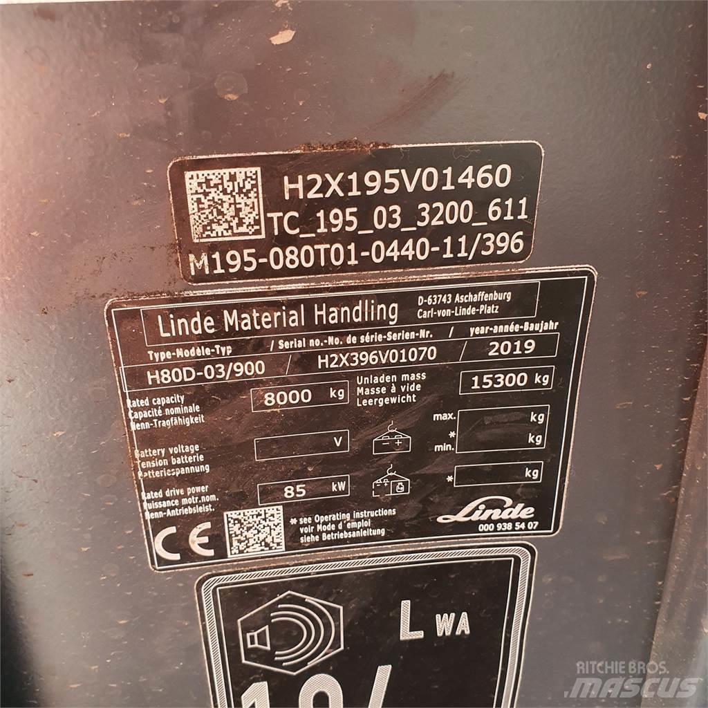 Linde H80D/900 Diesel gaffeltrucks