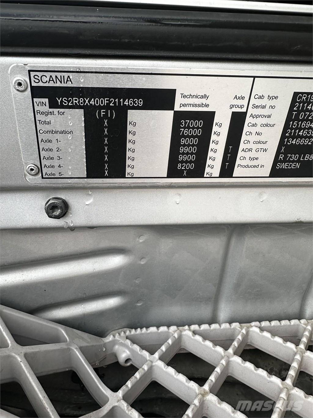 Scania R 730 Fast kasse