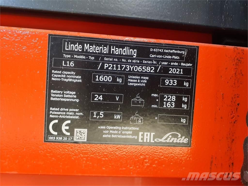Linde L16i Gaffelstabler med gående fører