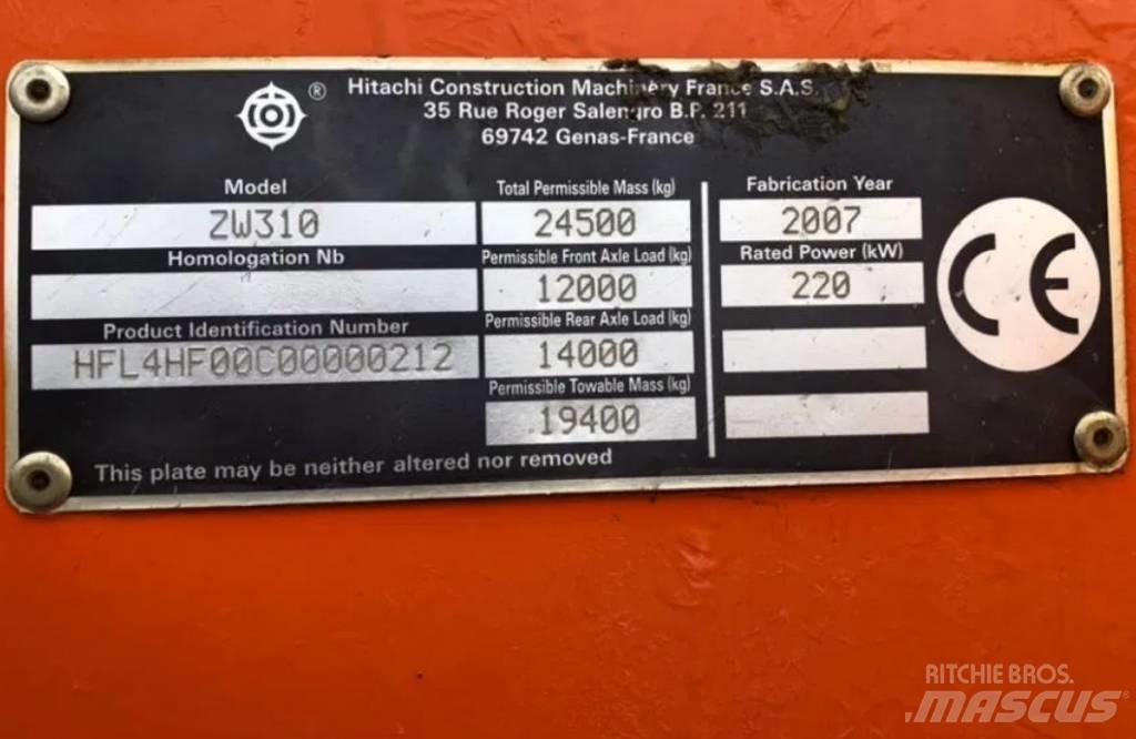 Hitachi ZW 310 Læssemaskiner på hjul