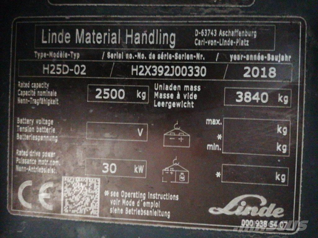 Linde H25D-02 Diesel gaffeltrucks