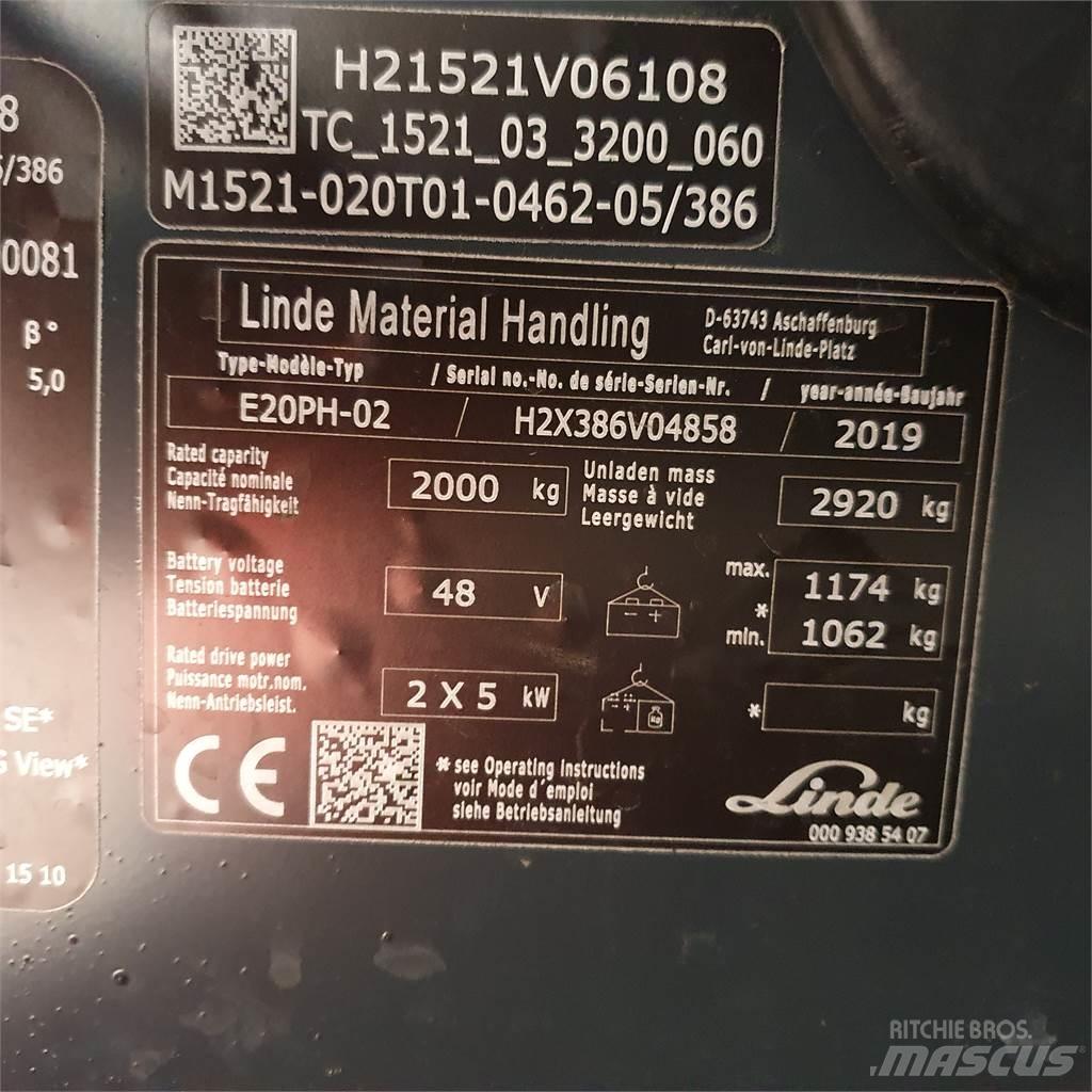 Linde E20PH El gaffeltrucks