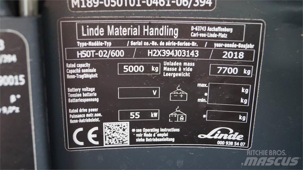 Linde H50T/600 LPG gaffeltrucks