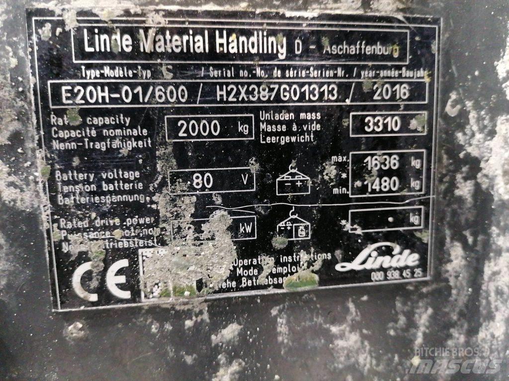 Linde E20H-01/600 El gaffeltrucks