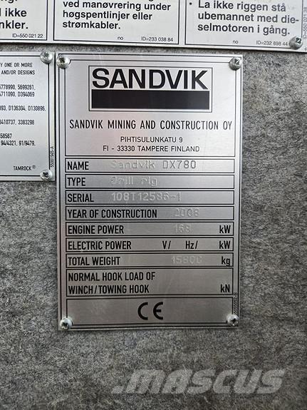 Sandvik DX780 Overfladeboreudstyr / Borerigge