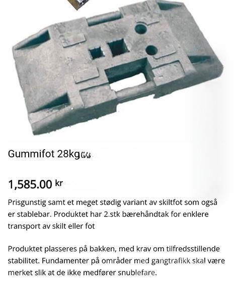  Skiltfot Andet tilbehør