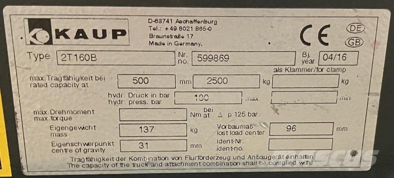 Kaup 2T160B Andet Tilbehør og dele