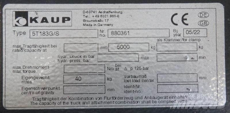 Kaup 5T183G/S Andet Tilbehør og dele