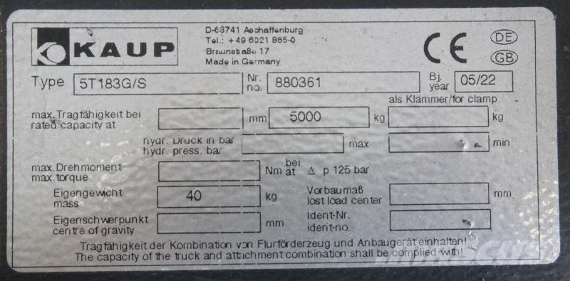 Kaup 5T183G/S Andet Tilbehør og dele