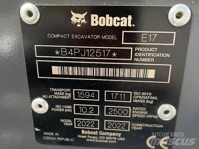 Bobcat E17 Minigravemaskiner