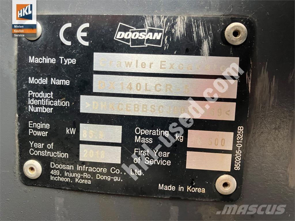Doosan DX 140 LCR-5 Gravemaskiner på larvebånd