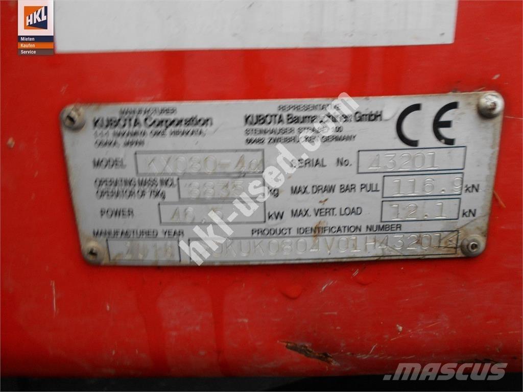 Kubota KX 080-4 Minigravemaskiner
