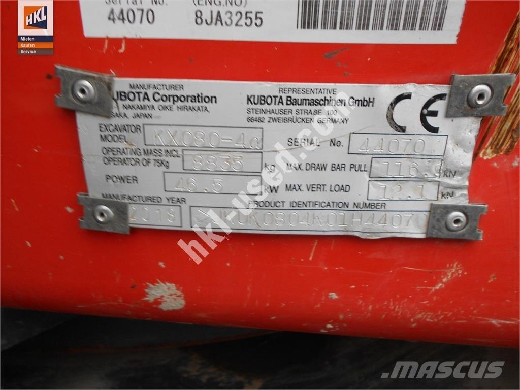 Kubota KX 080-4 Minigravemaskiner