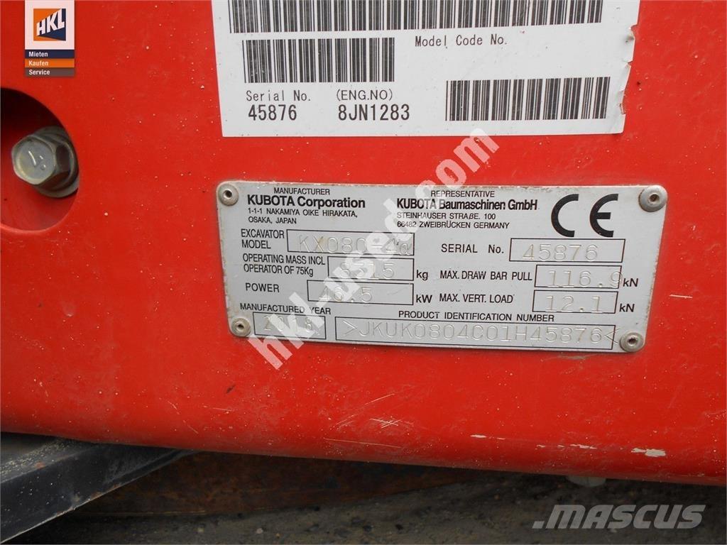 Kubota KX 080-4 Minigravemaskiner