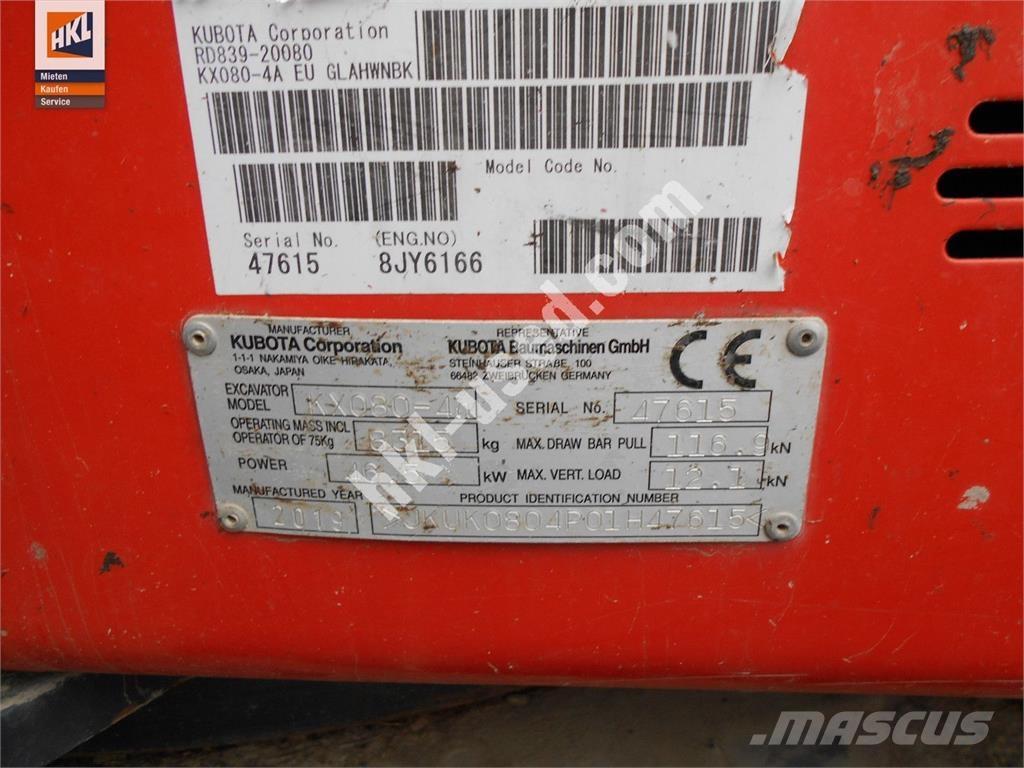 Kubota KX 080-4 Minigravemaskiner