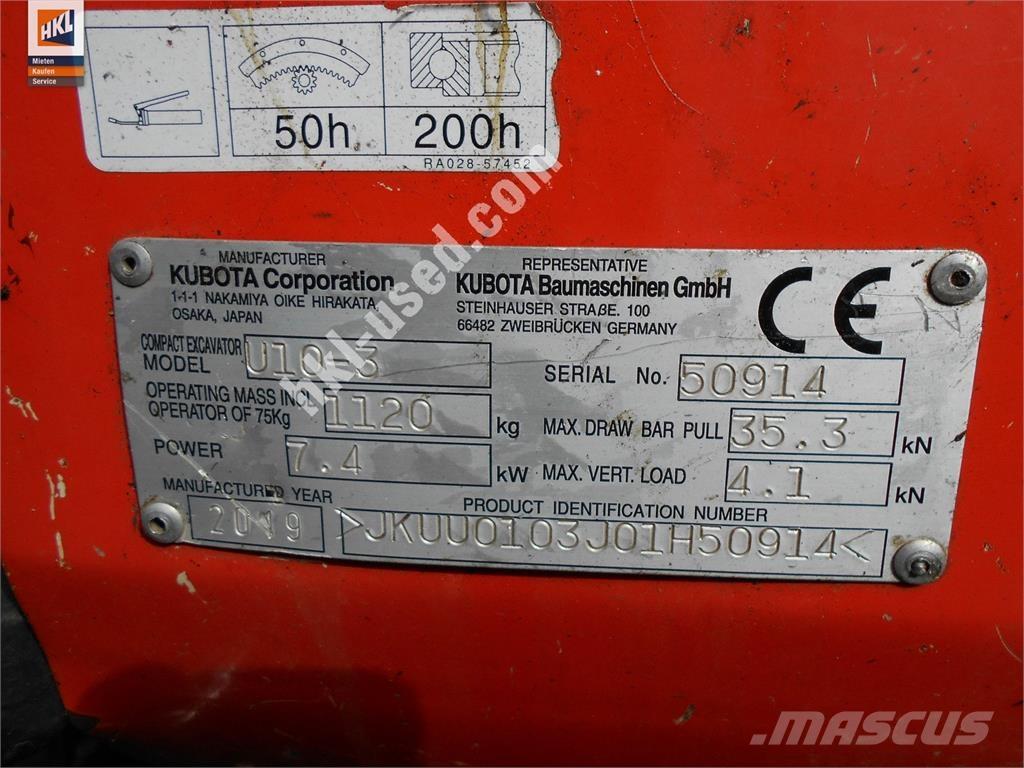 Kubota U 10-3 Minigravemaskiner