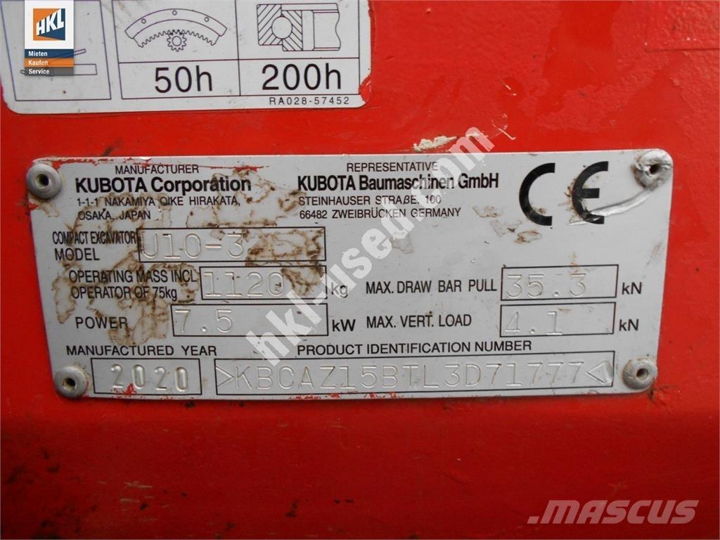 Kubota U 10-3 Minigravemaskiner