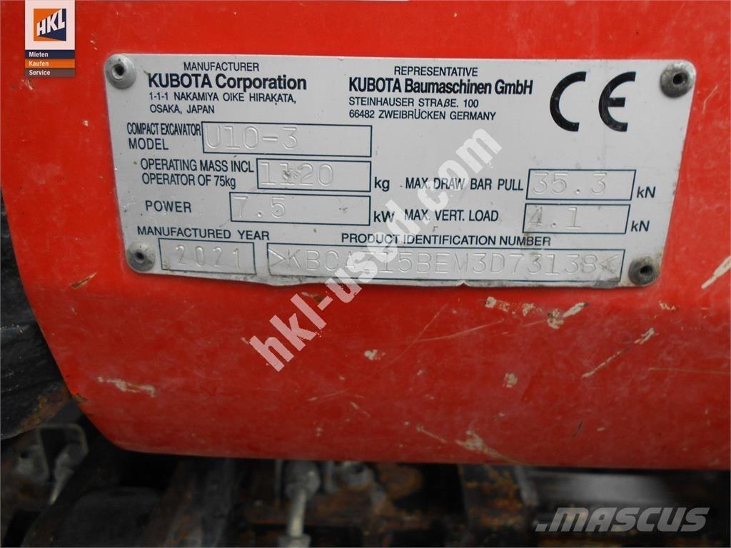 Kubota U 10-3 Minigravemaskiner
