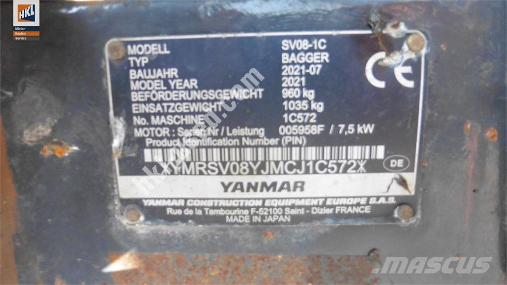 Yanmar SV 08-1C Minigravemaskiner