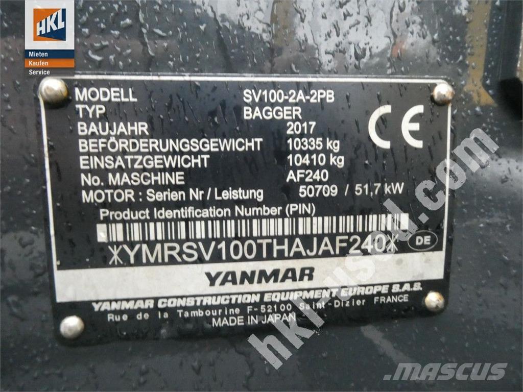 Yanmar SV 100-2PB Minigravemaskiner
