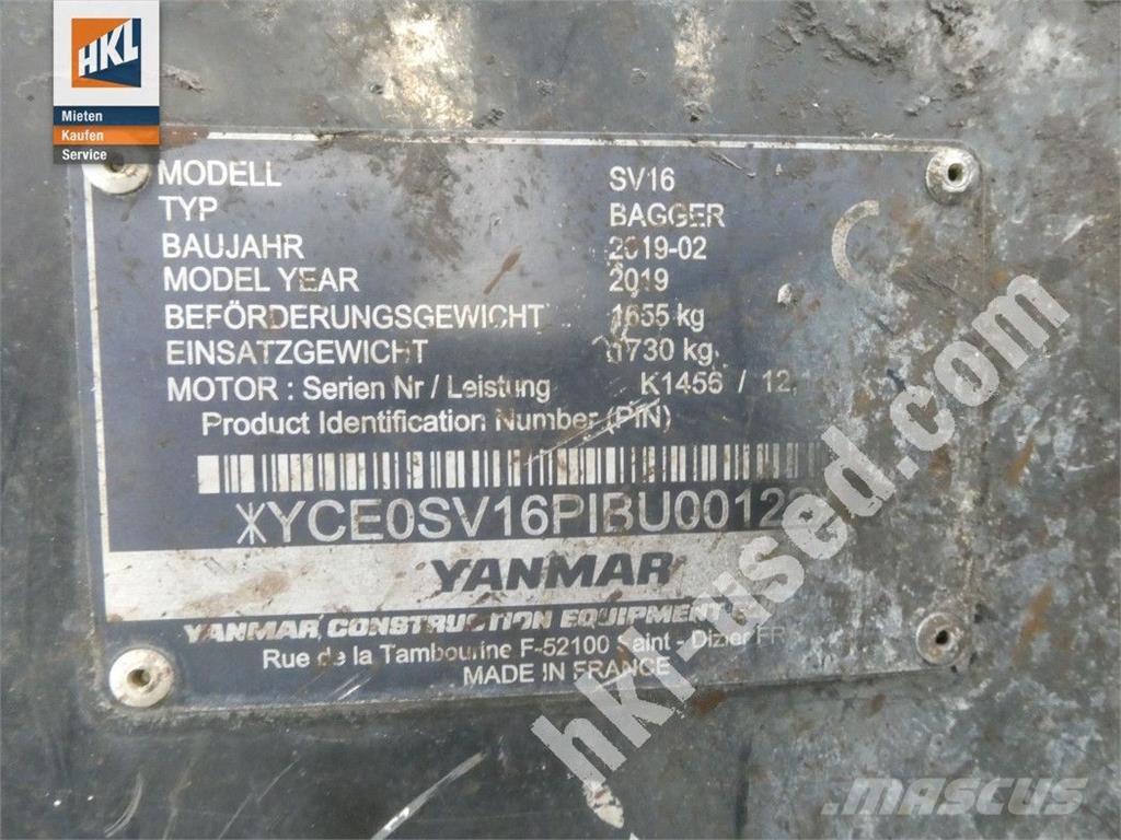 Yanmar SV 16 Minigravemaskiner