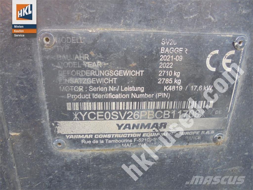 Yanmar SV 26 Minigravemaskiner