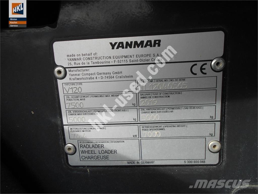 Yanmar V 120 Læssemaskiner på hjul
