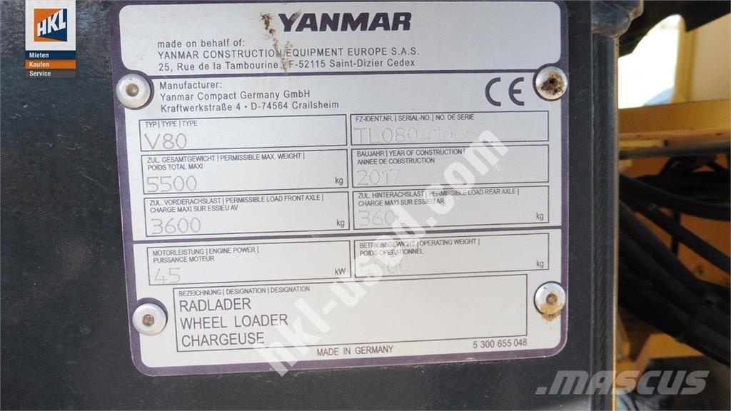 Yanmar V 80 Læssemaskiner på hjul