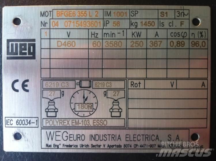  250 kW E-Motor WEG Motorer