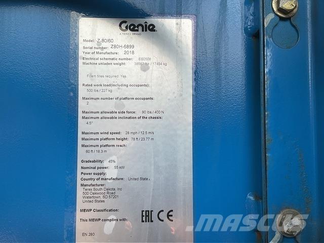 Genie Z80/60 Bomlifte med knækarm