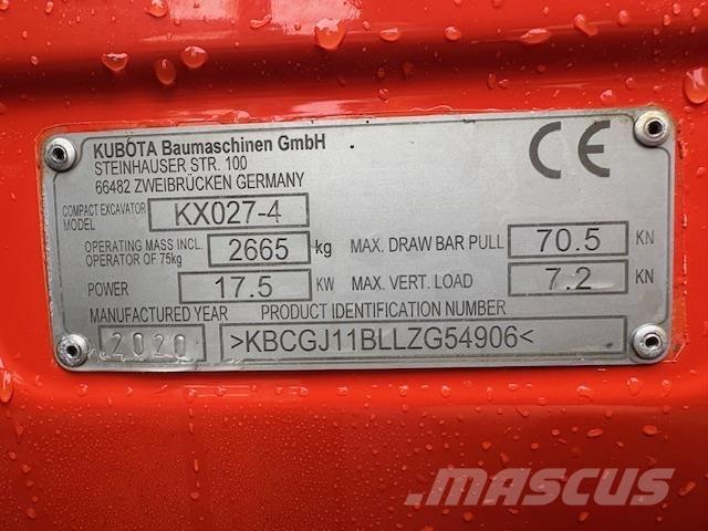 Kubota KX027-4 Midi-gravemaskiner 7t - 12t