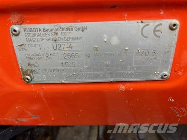 Kubota U27-4 Midi-gravemaskiner 7t - 12t