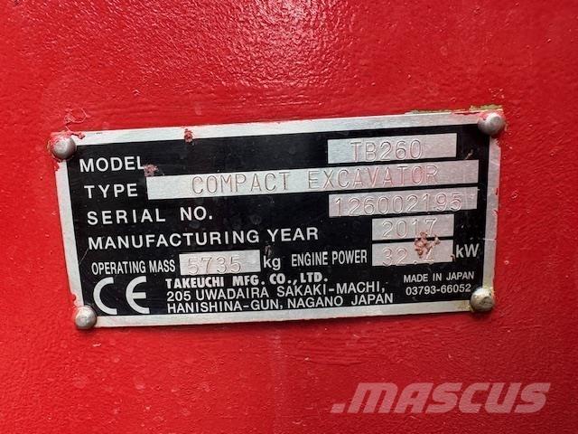 Takeuchi TB260 Midi-gravemaskiner 7t - 12t