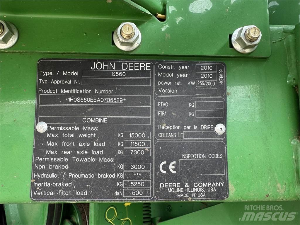 John Deere S560 Mejetærskere