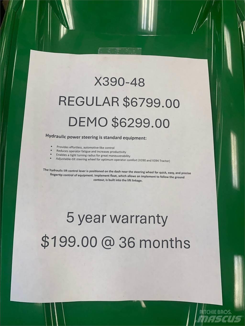 John Deere X390 Kompakte traktorer