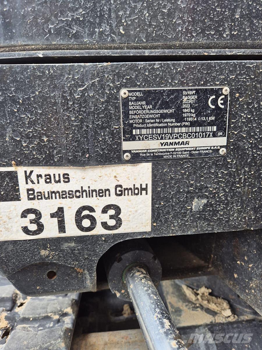 Yanmar SV 19 Minigravemaskiner