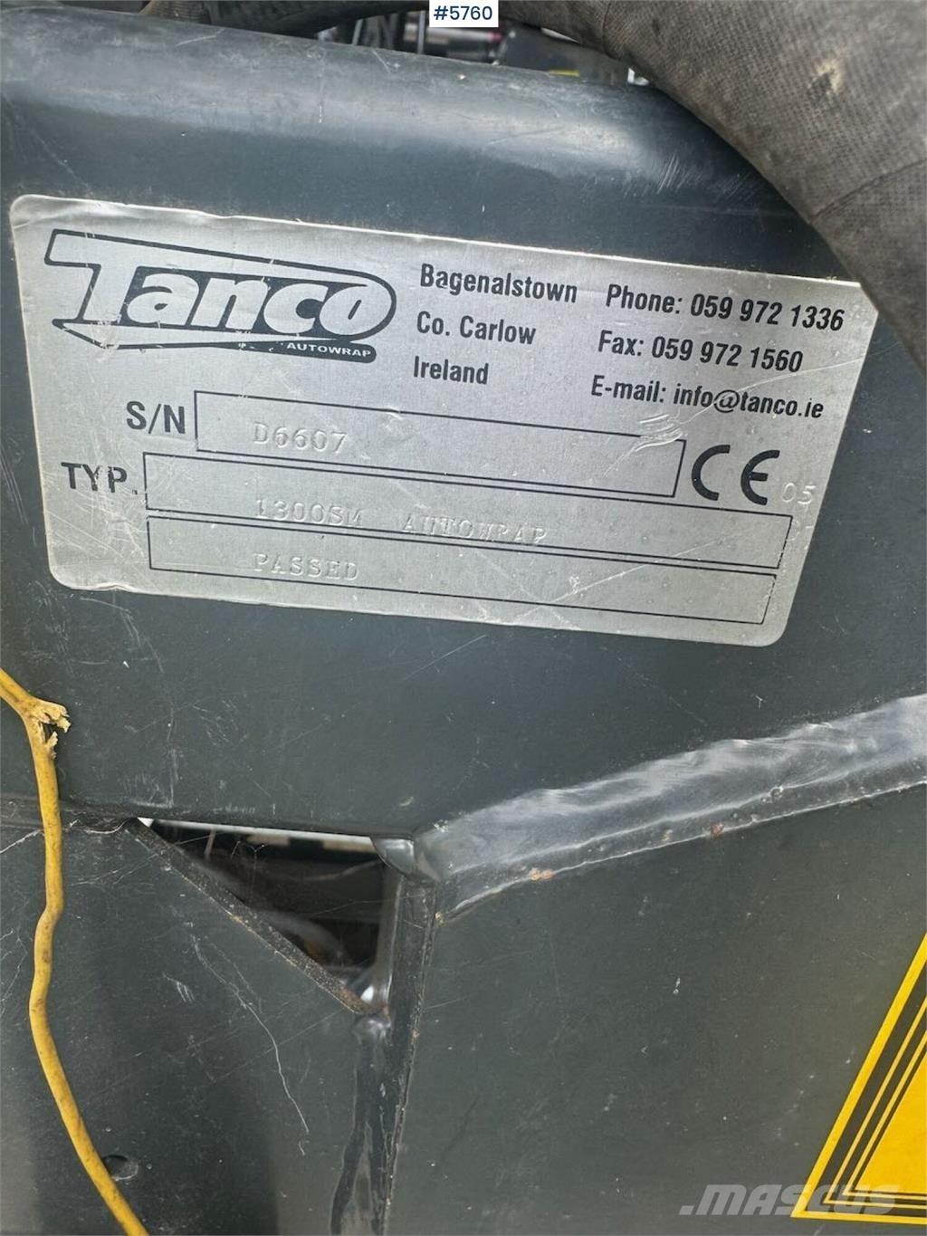 Tanco 1300SM Andet høstudstyr