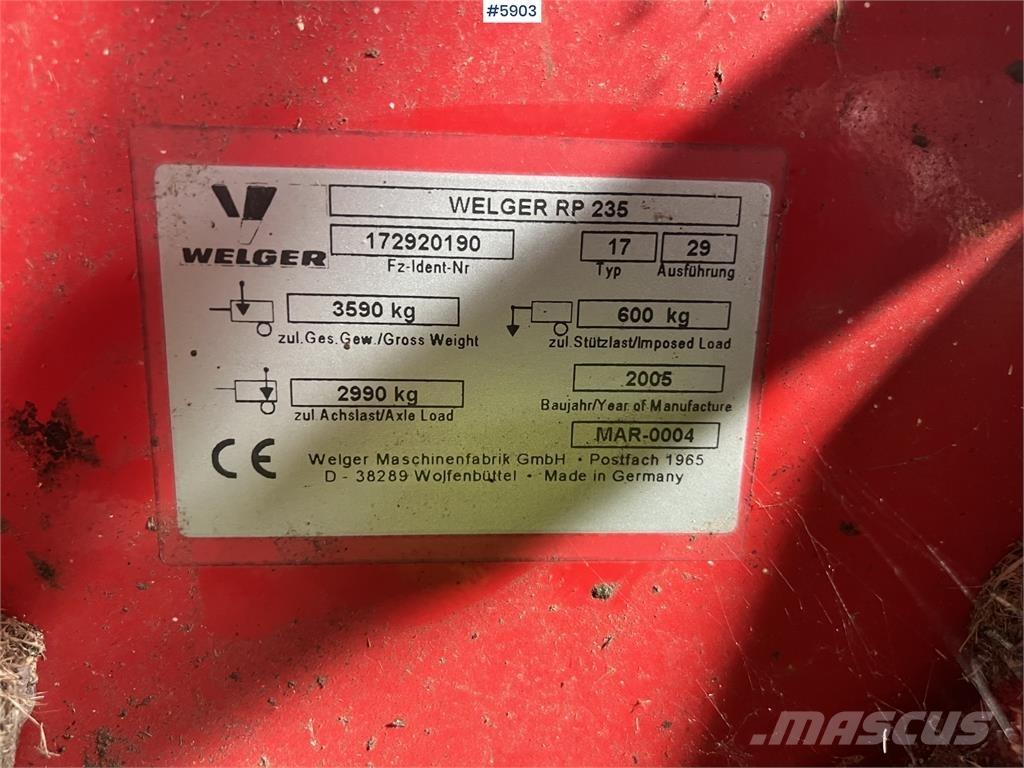 Welger RP 235 Andet høstudstyr