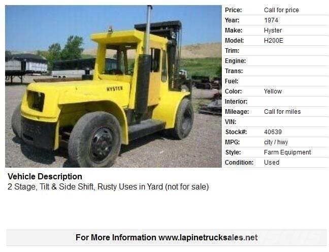 Hyster H200E Gaffeltrucks - andre