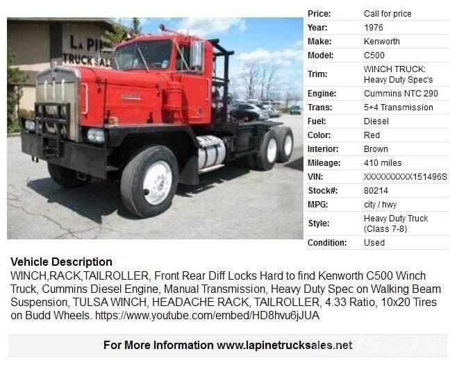 Kenworth C500 Bjærgningskøretøjer