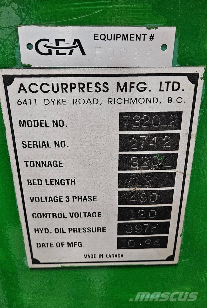  ACCURPRESS 732012 Entreprenør - Andet
