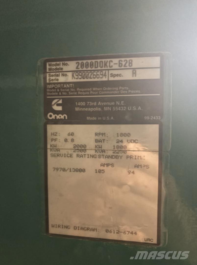 Cummins 2000DQKC-628 Dieselgeneratorer