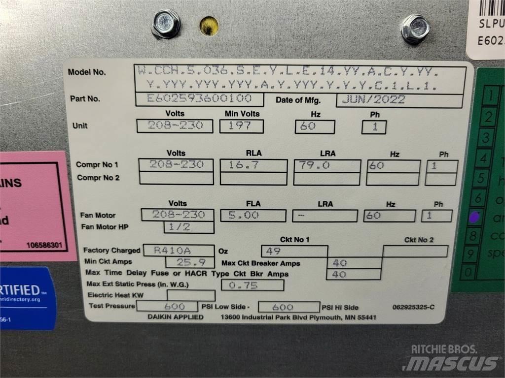  DAIKIN Enfinity 036 Opvarmnings- og optøningsmaskiner