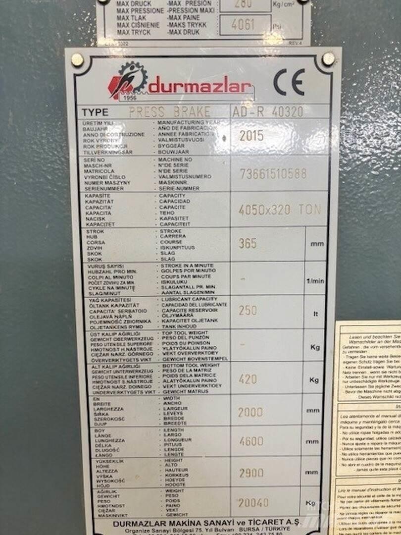 Durma AD-R 40320 Entreprenør - Andet